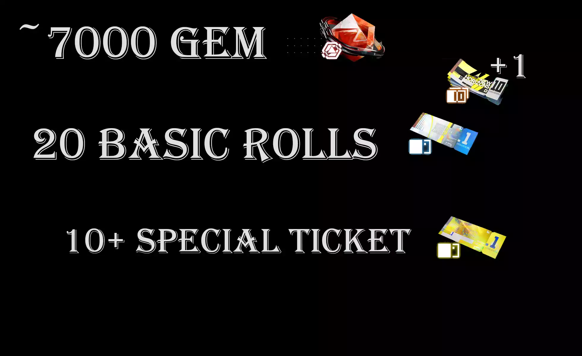 (AR2) ~7k đá + vé 6* + 20 vé thường + 11 vé limit ( không tool )